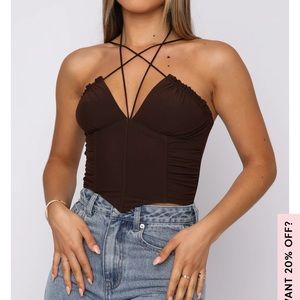 Hot Springs Bustier Chocolate white fox boutique